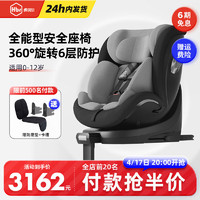虎贝尔HBR虎贝尔X360pro儿童座椅婴儿车载0-3-12岁宝宝可坐躺汽车用 X360pro-经典条纹
