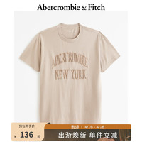 Abercrombie & Fitch 男装女装 复古美式风情侣短袖T恤 353549-1 浅棕色 S (175/92A)