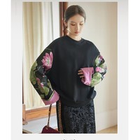JK&JS; 新中式国风女式圆领卫衣女2023年秋季时尚百搭小个子气质秋装