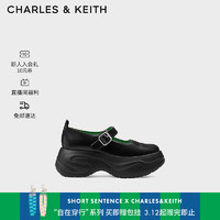 CHARLES&KEITH x Short Sentence自在穿行系列厚底玛丽珍鞋女士CK1-70900509 Black Box黑色 38