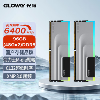 光威（Gloway）96GB(48GBx2)套装 DDR5 6400 台式机内存条 神武RGB系列 海力士M-die颗粒 CL32 助力AI