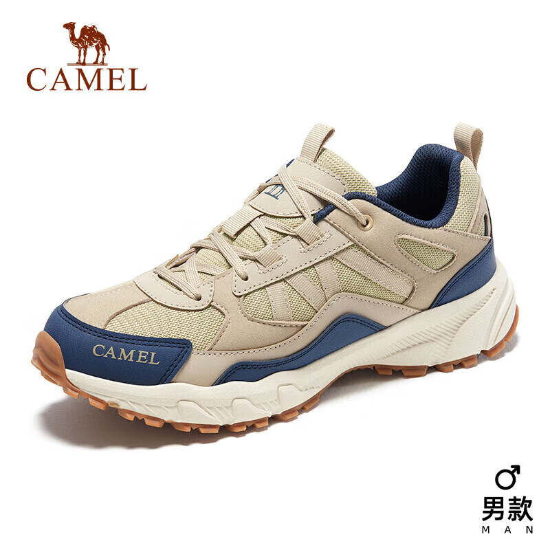 骆驼（CAMEL）徒步鞋男士运动休闲鞋减震户外登山鞋防水旅游鞋 FB1223a5182 卡其/蓝男 38