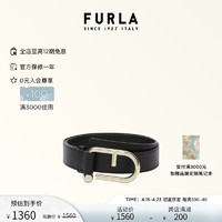 芙拉（FURLA）FURLA芙拉NUVOLA牛皮简约女士腰带 黑色 75