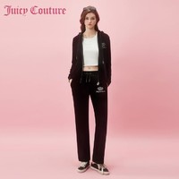 Juicy Couture 橘滋 奢华丝绒系列皇冠logo烫钻女式休闲裤