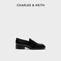 CHARLES & KEITH CHARLES＆KEITH春夏女鞋CK1-70580195复古拼色粗跟方头乐福鞋女