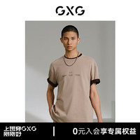 GXG男装 多色字母图案短袖T恤 24年夏季G24X442027 卡其色 170/M