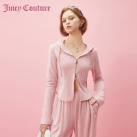 Juicy Couture 橘滋 软糯泡芙logo金属拉链拼缝女式外套