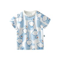 aqpa 儿童T恤纯棉男女童短袖宝宝上衣夏装洋气满印套头衫潮