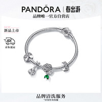 潘多拉（PANDORA）玫瑰爱意手链套装银色轻奢高级母亲时尚 17CM