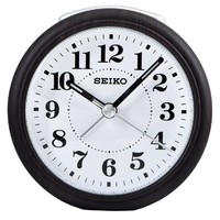 SEIKO 精工 日本精工SEIKO时尚静音扫秒式贪睡夜灯智慧光能小闹钟