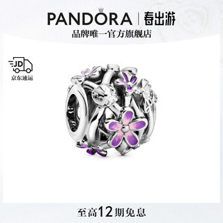 PANDORA 潘多拉 798772C02 缕空紫色雏菊925银串饰