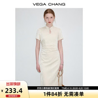 VEGA CHANG 新中式连衣裙  缎光米 M