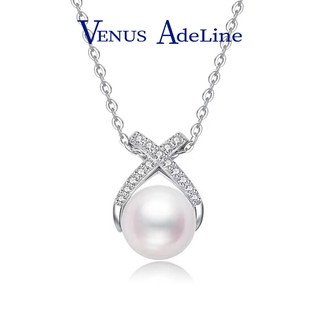 VENUS ADELINEs925银淡水珍珠项链大颗粒吊坠耳环套装