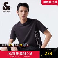 杰克·琼斯（JACK&JONES）夏季常规休闲百搭衣身字母印花圆领短袖T恤224101153 E39 炭灰 常规 E39 炭灰 165/88A/XS