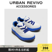 URBAN REVIVO2024夏季男士撞色圆头厚底运动鞋UAMS40026 米白 39