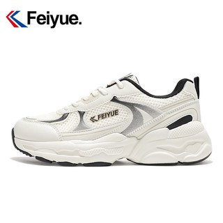 百亿补贴：Feiyue. 飞跃 Feiyue/飞跃休闲鞋女2024春季新款网眼透气舒适厚底运动鞋小白鞋