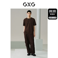 GXG男装 多色字母图案短袖T恤 24年夏季G24X442027 棕色 185/XXL