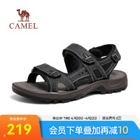 骆驼（CAMEL）2024夏季沙滩休闲凉鞋轻盈软弹舒适魔术贴男鞋 G14M263624 黑色 43