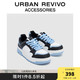 URBAN REVIVO 2024春季男士潮流撞色圆头运动鞋UAMS40007 黑色 / 白色 / 蓝色 40