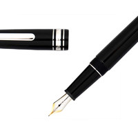 MONTBLANC 万宝龙 大班系列145钢笔 14K金笔尖 墨水笔 商务送礼 黑杆白夹145 F+吸墨器