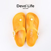 Devo 的沃 男女同款夹趾凉拖沙滩时尚轻质防水防滑外穿舒适人字拖鞋女
