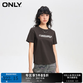 ONLY2024春季时尚简约休闲字母短袖纯棉T恤女|124101078 E09 土质棕色 165/84A/M