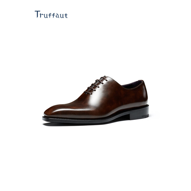 Truffaut博物馆皮牛津鞋整张皮固特异英伦复古商务正装皮鞋男 深棕色 43