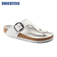 BIRKENSTOCK勃肯女款时尚凉鞋夹脚拖鞋Gizeh系列 白色窄版1018903 35