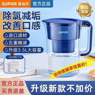 百亿补贴：SUPOR 苏泊尔 净水壶大容量自来水活性炭过滤器家用直饮厨房滤水壶净水器