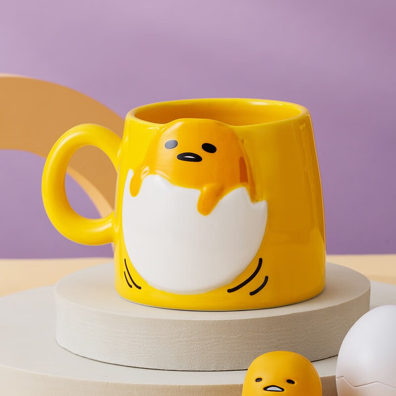 HELLO KITTY（凯蒂猫）陶瓷马克杯可爱卡通水杯子高颜值咖啡杯礼盒装 蛋黄哥马克杯420ml