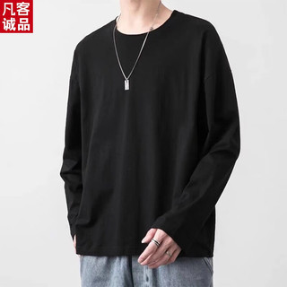 VANCL 凡客诚品 长袖t恤男打底衫秋季纯棉上衣服 黑色 3XL体重150-165斤