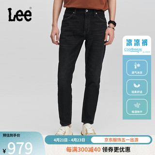 Lee24春夏731舒适锥形精玉透凉黑灰色男牛仔裤凉凉裤 黑灰色（裤长31） 34