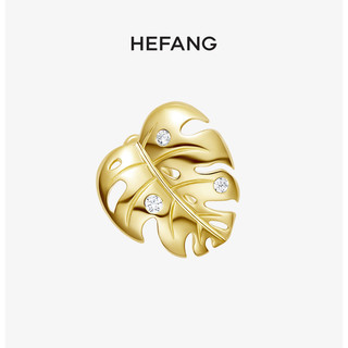 HEFANG Jewelry 何方珠宝 HEFANG何方龟背叶耳扣新款925银轻奢耳夹骨无耳洞耳环耳钉ds