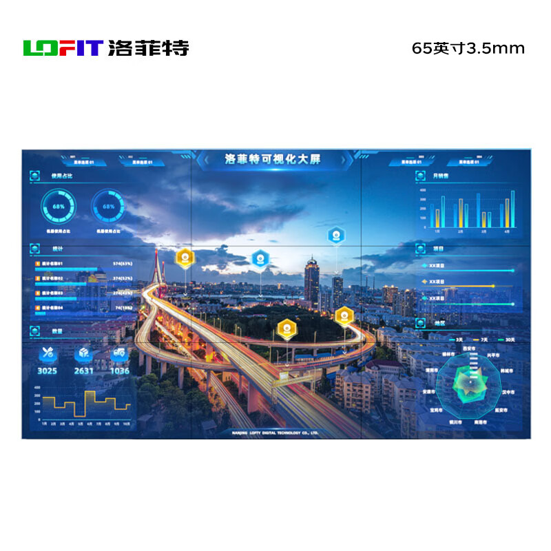 洛菲特（lofit）65英寸3.5mm 液晶拼接屏无缝大屏幕 视墙数据监控会议显示大屏单台 LFT650P-DH1
