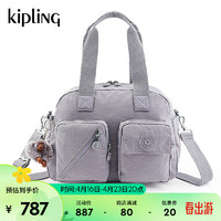 Kipling【母亲节】男女款24斜挎保龄球包手提包单肩包DEFEA UP 鸽灰色