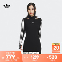 adidas 阿迪达斯 针织运动高领长袖连衣裙女装春季adidas阿迪达斯JI7056 黑色/白 A/M