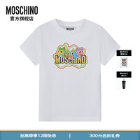 MOSCHINO莫斯奇诺SS24儿童Bubble Dragon龙年泡泡龙印花徽标童装短袖 白色 4A