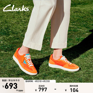 Clarks其乐艺动系列男鞋休闲复古德训鞋潮流舒适滑板鞋男 石榴红 261703997 39.5