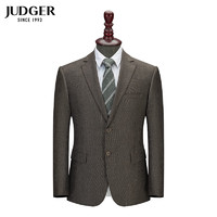 庄吉（Judger）复古男士毛料西装上衣西服商务条纹羊毛外套 棕色 165/92B