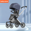 babyvovo Baby VovoV10新生婴儿推车高景观可坐可躺双向折叠宝宝幼儿手推车 豪华版 藏青蓝
