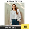 URBAN REVIVO UR2024春季女装少女感甜美荷叶领长袖开襟衬衫UWL240004 本白 XS