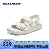 SKECHERS 斯凯奇 泡泡鞋丨Skechers厚底凉鞋凉鞋子女百搭111597 白色745 38