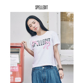 SPELLEDIT2024蝴蝶结T恤韩版女通勤修身上衣设计感短款纯棉新品