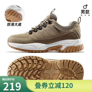 骆驼（CAMEL）户外徒步鞋子男士防滑耐磨厚底运动登山鞋女 FOS2230002，棕色，男 41