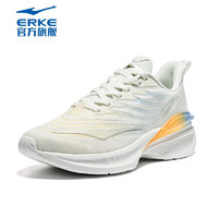ERKE 鴻星爾克 跑步鞋男新款力中和輕便緩震耐磨防滑運動鞋  微晶白/藍紫藤 41