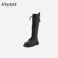 ST&SAT; 星期六 高筒馬丁靴冬季齒輪底潮酷高個子大碼長筒女靴SS24117569