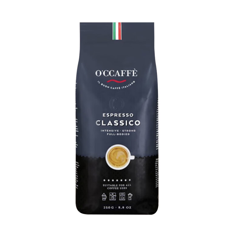OCCAFFE 意大利意式经典浓缩中烘咖啡豆 美式黑咖啡250g
