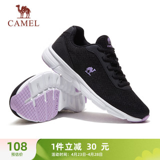 CAMEL 骆驼 轻便透气基础通勤健步女鞋运动鞋子 K23C09L7050 黑色 38