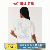 HOLLISTER24春夏棉质美式风宽松图案圆领短袖T恤 女 358377-1 白色 XS (160/84A)