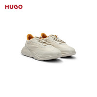 HUGO男士2024夏季撞色细节装饰跑步休闲运动鞋 271-浅肤色 EU:40